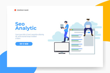 SEO analysis business concept, for web landing page template, banner, flyer and presentation