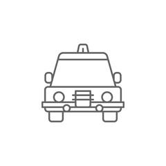 Justice police car outline icon. Elements of Law illustration line icon. Signs, symbols and vectors can be used for web, logo, mobile app, UI, UX