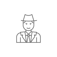 Justice detective outline icon. Elements of Law illustration line icon. Signs, symbols and vectors can be used for web, logo, mobile app, UI, UX