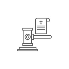 Justice court outline icon. Elements of Law illustration line icon. Signs, symbols and vectors can be used for web, logo, mobile app, UI, UX