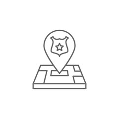 Justice map outline icon. Elements of Law illustration line icon. Signs, symbols and vectors can be used for web, logo, mobile app, UI, UX
