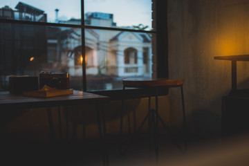 interior of cafe on film simulation