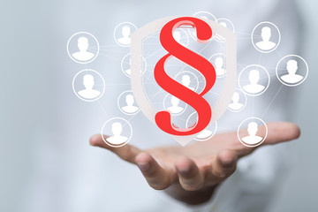 Fototapeta premium law digital sign in hand