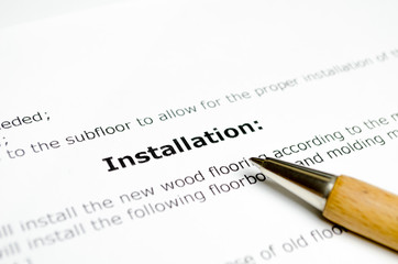 Installation contract with wooden pen