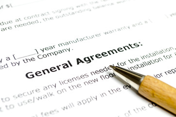 General agreements with wooden pen