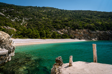 Bay near Lubenice on a sunny day in spring