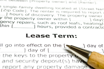 Lease term with wooden pen
