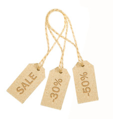 Set of Tag label with sale and discount percentage on a white background