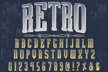 vintage font alphabet handcrafted vector named retro