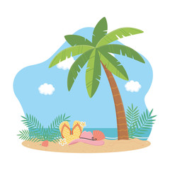 Obraz na płótnie Canvas Summer and vacation icon set design