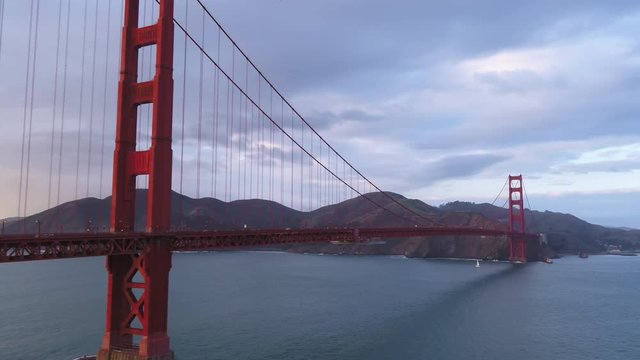 Aerial, famous Golden Gate Bridge