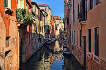 Canal and houses in Venice, Italy
