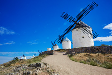 7 Don Quixote windmills with lens flare