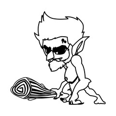 caveman gnome magic character vector ilustration
