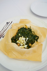 Spanish spinach tapas