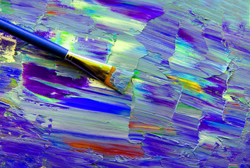 Fototapeta premium Closeup background of brush and palette.