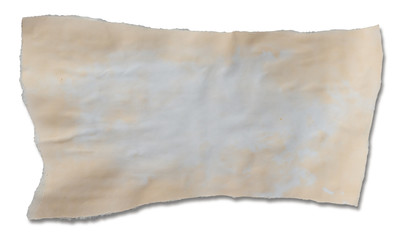 Sheet of vintage old paper isolated on a white background