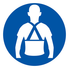 Wear Back Support Symbol Sign, Vector Illustration, Isolated On White Background Icon. EPS10
