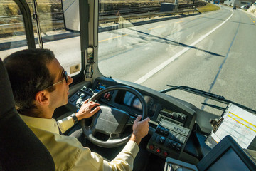 Bus driver at work