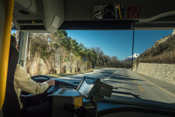 Bus driver at work