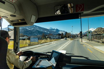 Bus driver at work