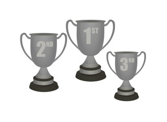 Silver prize trophy. vector illustration