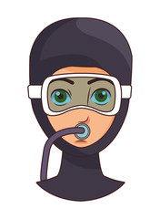 snorkel diving avatar cartoon character