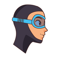snorkel diving avatar cartoon character