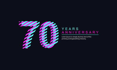70 Year Anniversary Vector Template Design Illustration
