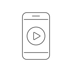 Video on smartphone outlile icon