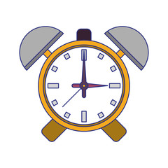 Alarm bells clock symbol blue lines