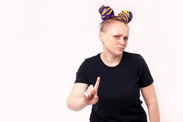 Closeup portrait angry unhappy young woman, indignant, screaming. Isolated white background. Negative human emotion, facial expression.