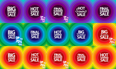 Set Summer Sale posters design template, vector illustration