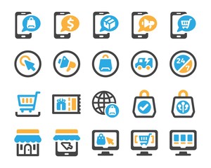 ecommerce and online shopping icon set,vector and illustration