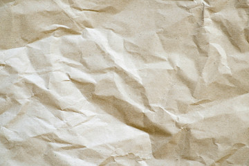 Crumpled recycled paper. Reuse