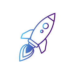 Rocket launch vector icon on dark background