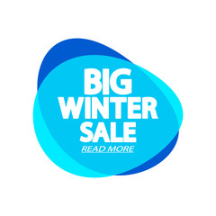 Big Winter Sale, bubble banner design template, discount tag, app icon, vector illustration