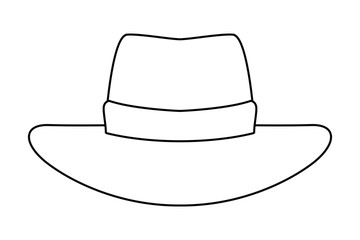 cowboy hat icon cartoon isolated black and white