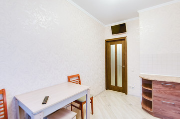 Russia, Moscow- september 20, 2017: interior room apartment. kitchen and dining room