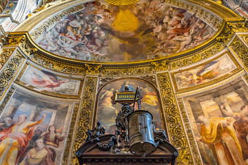 Fototapeta na wymiar Basilica Altar Paintings Cathedral Siena Italy