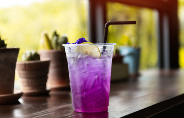 Ice and cold sweet soda drink.