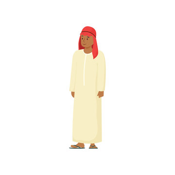 Man character in united arab emirates white clothes