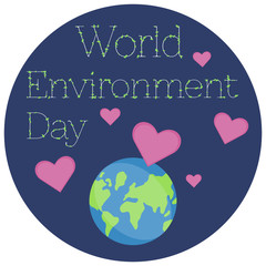 illustration of a Sticker for World Environment Day.