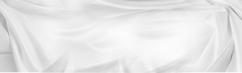 White silk fabric lines texture wide banner background