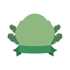 summer time badge leaves ribbon