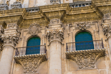 Main facade of the Cathedral of Jaen in Andalucia, Spain
