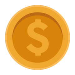 big coin icon cartoon isolated