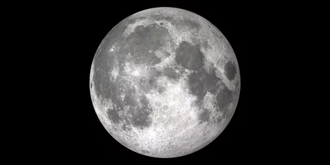 Crédence de cuisine en verre imprimé Pleine lune Lune pleine fond noir