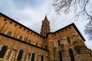 Fototapeta premium Basilique Saint-Sernin de Toulouse in France.