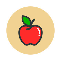 cartoon apple vector icon